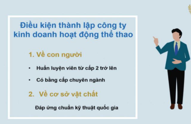 Điều kiện cần thiết để thành lập công ty trong lĩnh vực thể thao