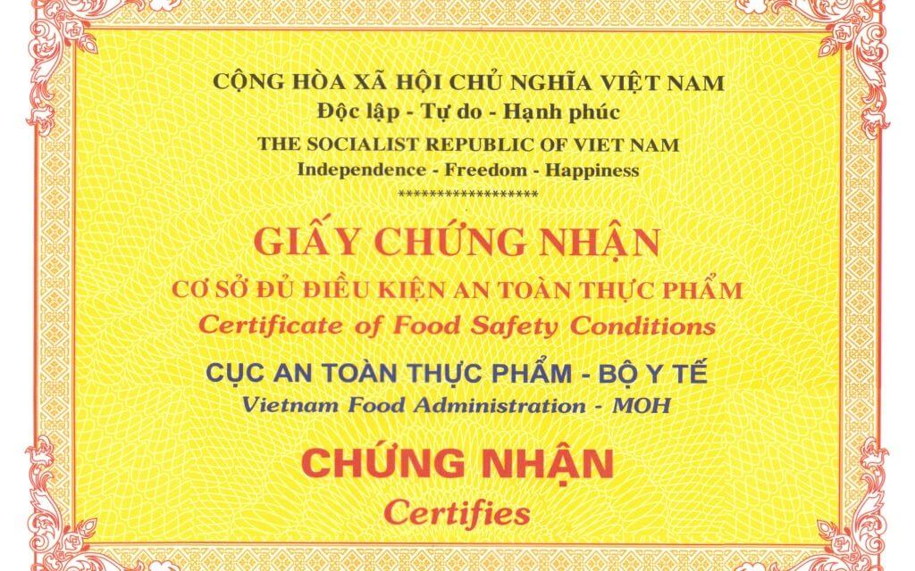 Hồ sơ xin cấp giấy chứng nhận an toàn vệ sinh thực phẩm đối với cơ sở cung cấp suất ăn công nghiệp